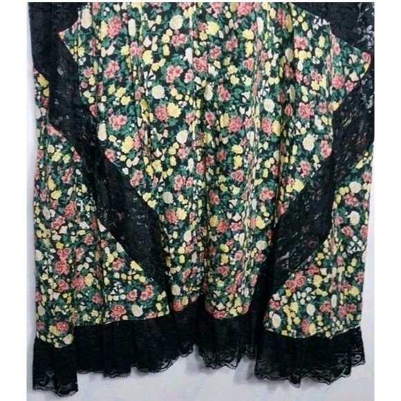 Easel Mini Sundress M Black Floral Dark Romantic Boho Beachy Fairy Cottagecore - Picture 2 of 8